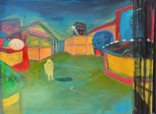 Bomb Scare de Art Van Kraft, Pintura a la venta en Singulart