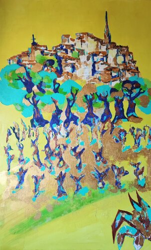La Cadière d'azur par Sophie Delavague, Peinture en vente sur Singulart
