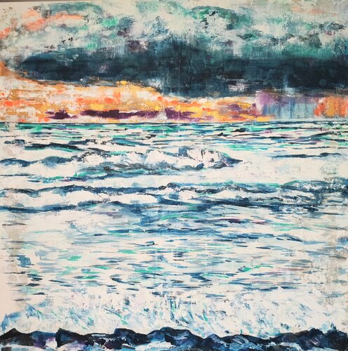 Les Flots Bleus by Sophie Delavague, Painting for Sale on Singulart