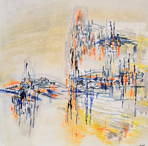 Hameau revisité di Sophie Delavague, Pittura in vendita su Singulart