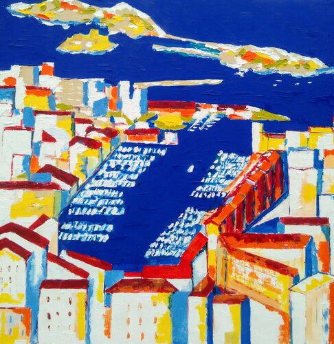 Marseille les îles van Sophie Delavague, Schilderij te koop op Singulart