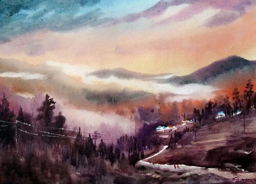 Cloudy Himalayan Mountain Sunset Samiran Sarkar