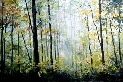 Beauty of Autumn Forest di Samiran Sarkar, Pittura in vendita su Singulart