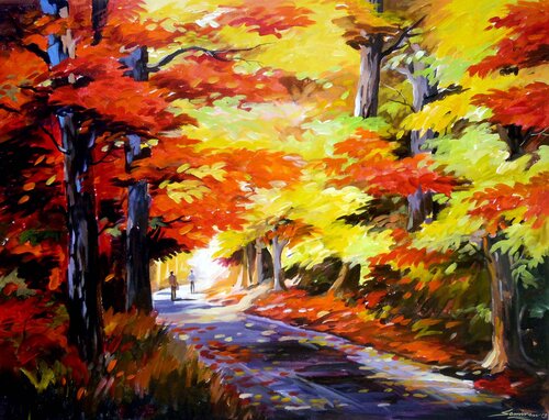 Beauty of Autumn Forest par Samiran Sarkar, Peinture en vente sur Singulart
