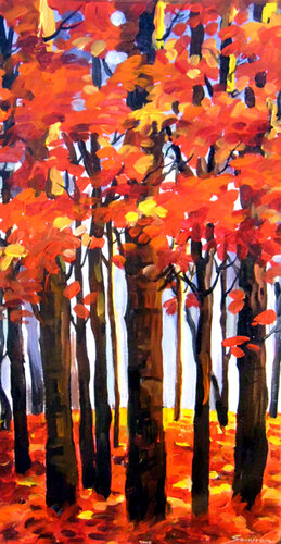 Beauty of Autumn Forest IV par Samiran Sarkar, Peinture en vente sur Singulart