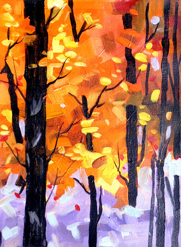 Autumn Forest par Samiran Sarkar, Peinture en vente sur Singulart