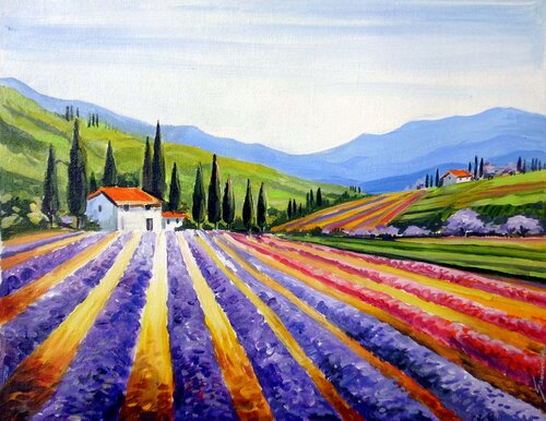 Flowers Valley par Samiran Sarkar, Peinture en vente sur Singulart