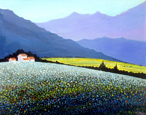 Beauty of Flowers Valley by Samiran Sarkar, Painting for Sale on Singulart