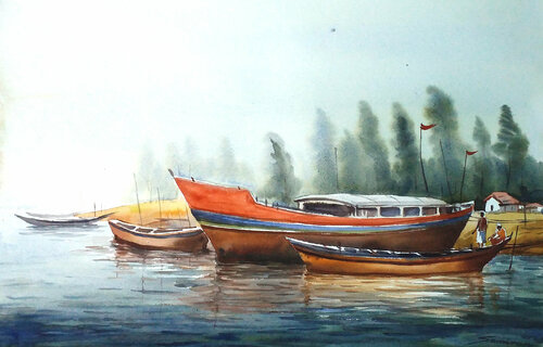 Awaiting de Samiran Sarkar, Obra en papel a la venta en Singulart