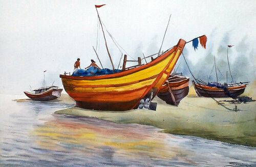 Colorful Fishing Boats Samiran Sarkar