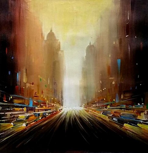 City Street von Samiran Sarkar, Malerei kaufen auf Singulart