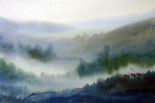 Monsoon Himalaya by Samiran Sarkar, Work on Paper for Sale on Singulart