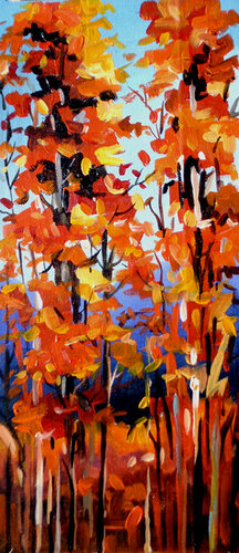 Beauty of Autumn Forest par Samiran Sarkar, Peinture en vente sur Singulart