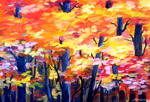 Autumn Forest par Samiran Sarkar, Peinture en vente sur Singulart