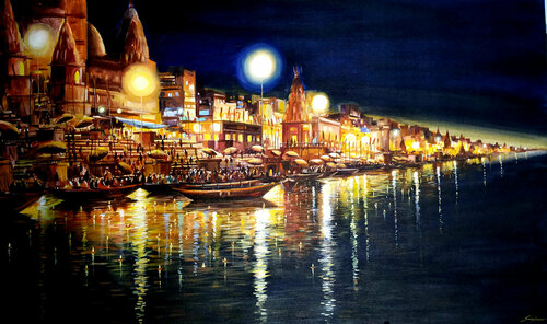 Evening Ghats At Varanas Samiran Sarkar