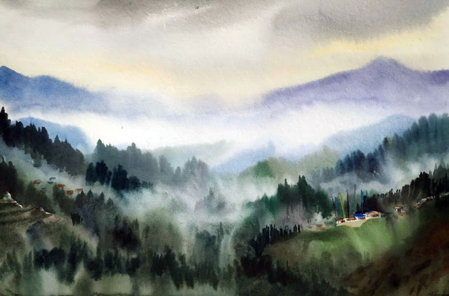 Early Morning Cloudy Himalayan Landscape Samiran Sarkar