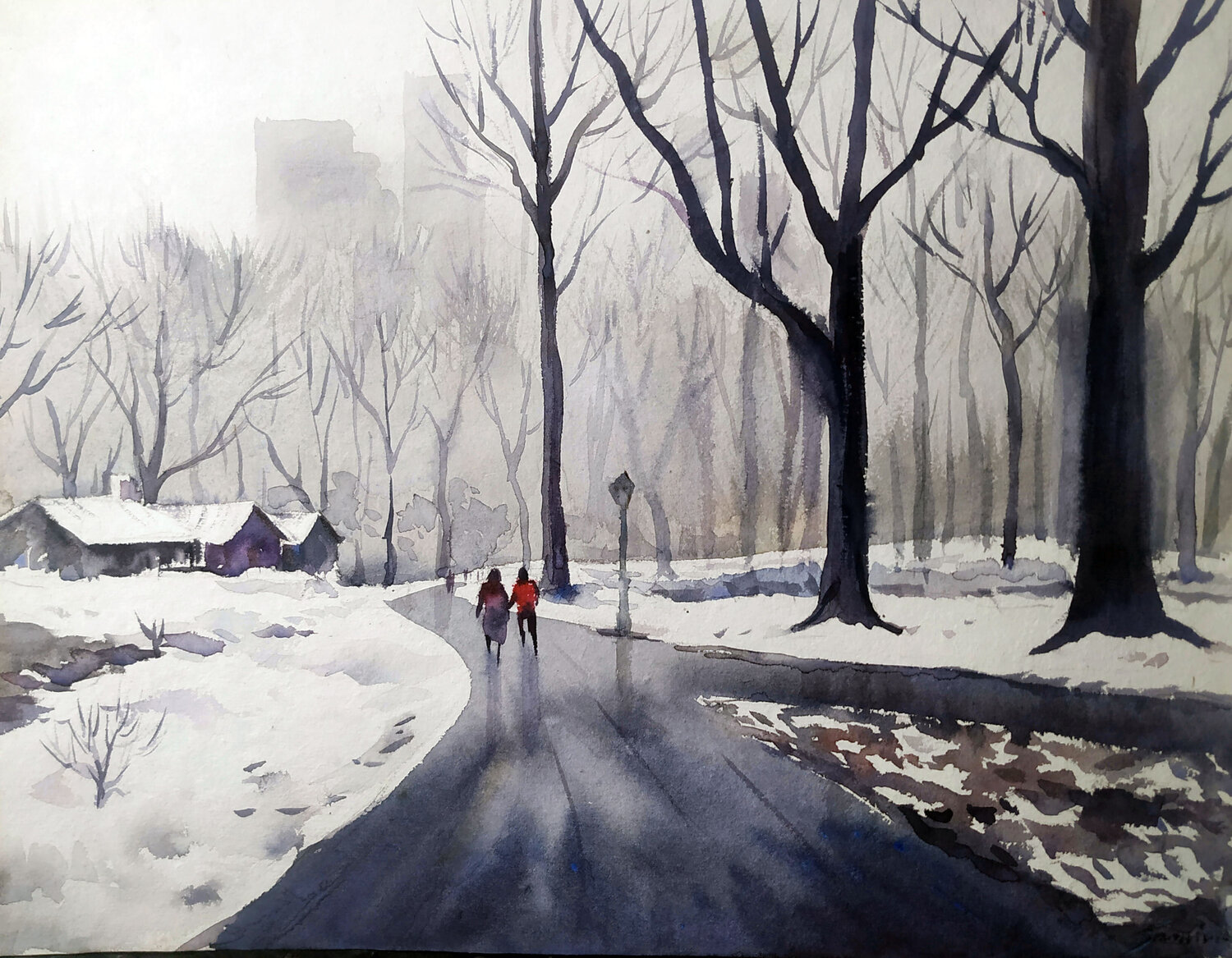 Winter Walking inside Snowy Park Samiran Sarkar