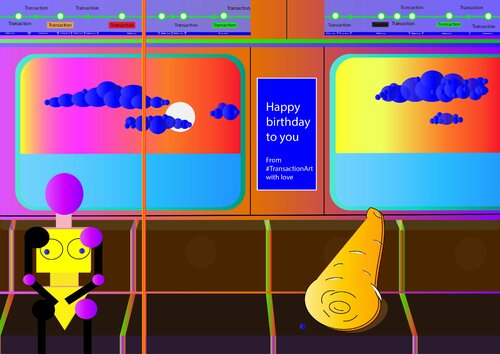 wrtoiyhaeow \ Happy birthday from Transaction Art - {$M} van Leni Smoragdova, Digitaal te koop op Singulart