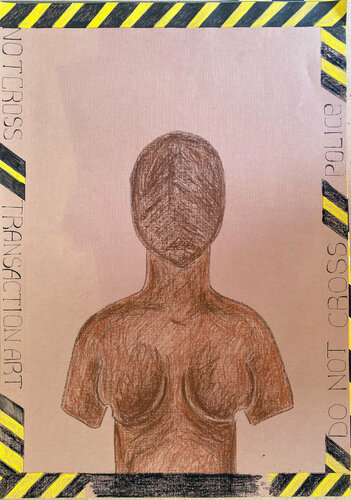 9789pjwlei \ Mona Lisa from the "Transaction box"- {$M} van Leni Smoragdova, Tekening te koop op Singulart
