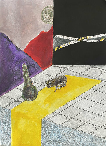 43oiu43po \ inside rooms - {$M} van Leni Smoragdova, Tekening te koop op Singulart