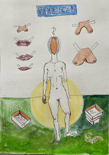 ekhtftowrhekhk \ Take your soul - {$M} van Leni Smoragdova, Tekening te koop op Singulart