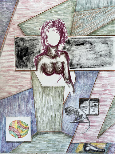 “473!:$3!/ small details of routines” - {$M} van Leni Smoragdova, Tekening te koop op Singulart