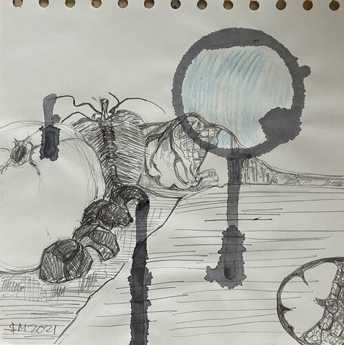 0ierpejwiop \ Short stories: women and men are abstract people - {$M} van Leni Smoragdova, Tekening te koop op Singulart