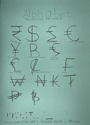 388rh / Transaction' Alphabet - {$M} van Leni Smoragdova, Tekening te koop op Singulart
