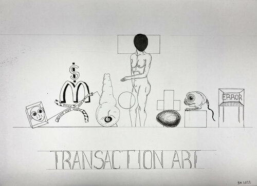 3trih / Transaction Heroes - {$M} van Leni Smoragdova, Tekening te koop op Singulart