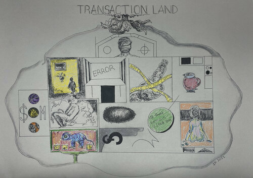 9urnw / Transaction Land - {$M} van Leni Smoragdova, Tekening te koop op Singulart