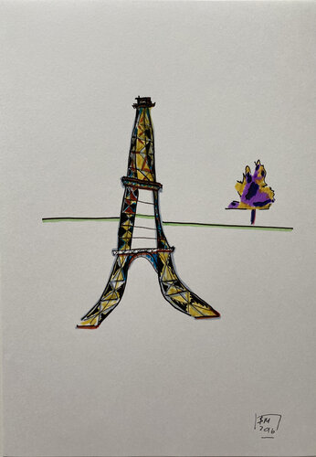 1h4e / Paris Je T'aime - {$M} van Leni Smoragdova, Tekening te koop op Singulart