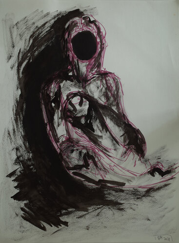 59-p83-n / angels or devil - {$M} van Leni Smoragdova, Tekening te koop op Singulart