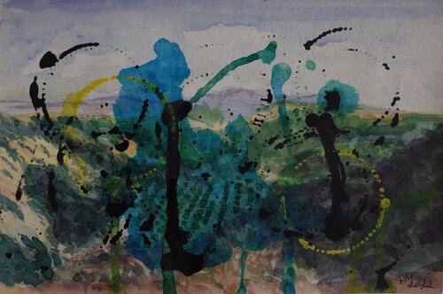 aagf / She began to collect puzzles - {$M} van Leni Smoragdova, Tekening te koop op Singulart