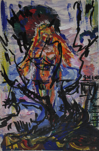 687H / She began to collect puzzles - {$M} van Leni Smoragdova, Tekening te koop op Singulart