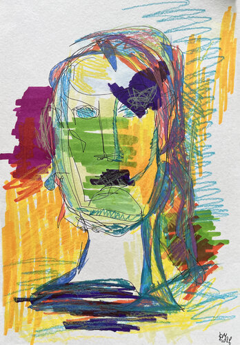 a4pQ / Stronger - {$M} van Leni Smoragdova, Tekening te koop op Singulart