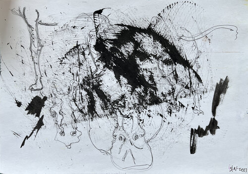 1hf! / Mother’s Milk - {$M} van Leni Smoragdova, Tekening te koop op Singulart