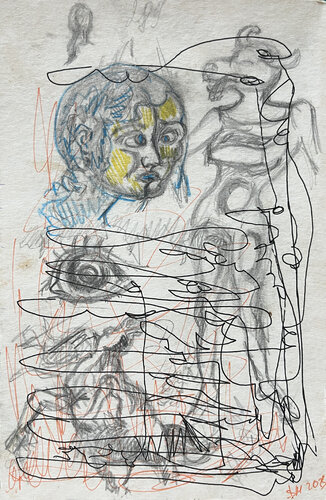 po54 / Yellow revolution - {$M} van Leni Smoragdova, Tekening te koop op Singulart