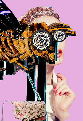 1goe / Gucci, pink and a bee {$M} van Leni Smoragdova, Digitaal te koop op Singulart