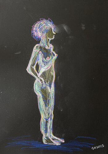 aw$@ / Black edition - {$M} van Leni Smoragdova, Tekening te koop op Singulart