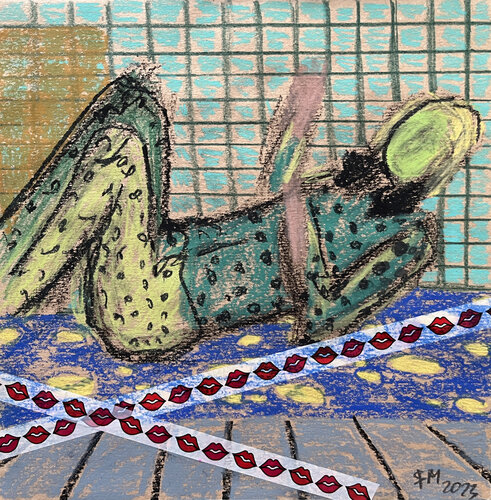 -;oe / Back to the Future - {$M} di Leni Smoragdova, Opera su carta in vendita su Singulart