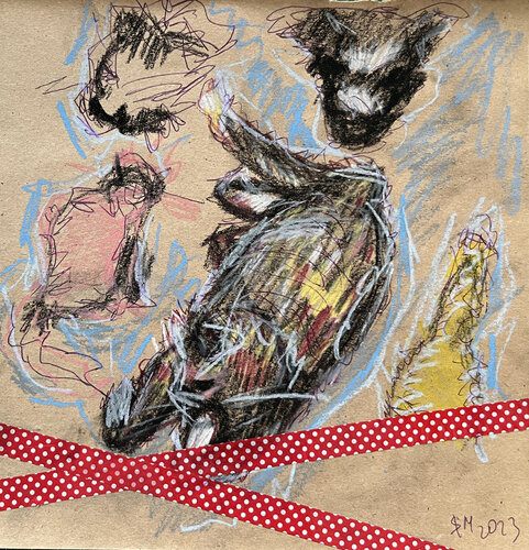 -;7e / Back to the Future - {$M} di Leni Smoragdova, Opera su carta in vendita su Singulart