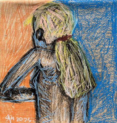 -8,,, / Back to the Future - {$M} di Leni Smoragdova, Opera su carta in vendita su Singulart
