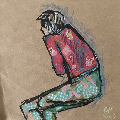 j7t2 / Back to the Future - {$M} di Leni Smoragdova, Opera su carta in vendita su Singulart