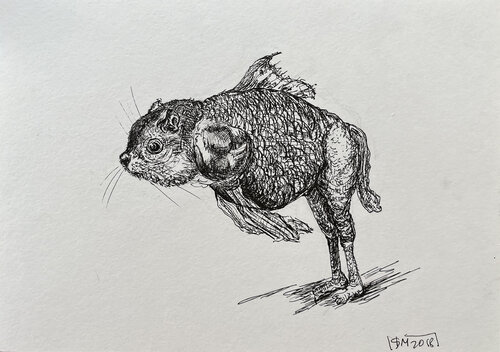 .:-0 / The body in pieces finds its unity in the image of the other - {$M} di Leni Smoragdova, Disegno in vendita su Singulart