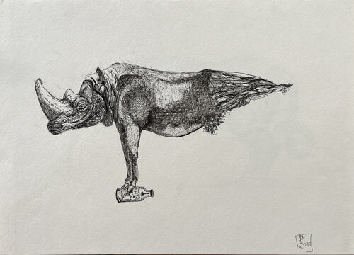 +_h5 / The body in pieces finds its unity in the image of the other - {$M} di Leni Smoragdova, Disegno in vendita su Singulart