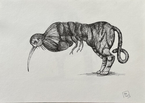 H3f7 / The body in pieces finds its unity in the image of the other - {$M} di Leni Smoragdova, Disegno in vendita su Singulart