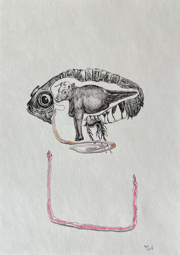 )2a1 / The body in pieces finds its unity in the image of the other - {$M} di Leni Smoragdova, Disegno in vendita su Singulart