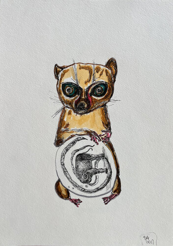 1a4b / In my next life I want to be born - {$M} di Leni Smoragdova, Disegno in vendita su Singulart