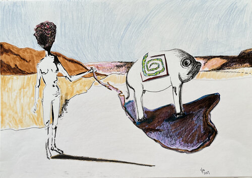 S@1f / I saw that in your mind - {$M} di Leni Smoragdova, Disegno in vendita su Singulart