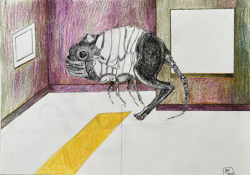 233u \ room and animal - {$M} di Leni Smoragdova, Disegno in vendita su Singulart